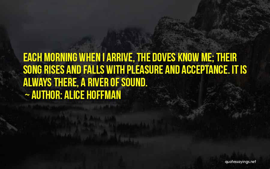 Alice Hoffman Quotes: Each Morning When I Arrive, The Doves Know Me; Their Song Rises And Falls With Pleasure And Acceptance. It Is