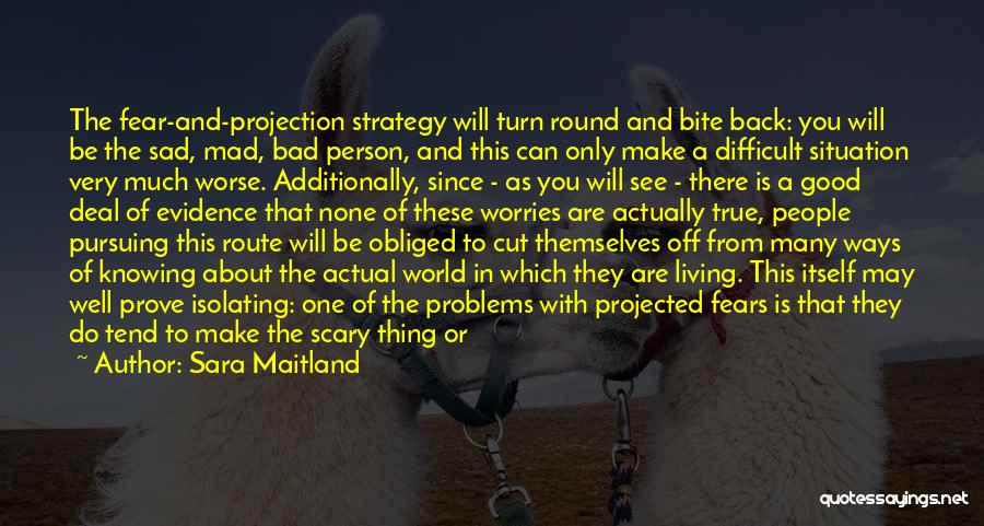 Sara Maitland Quotes: The Fear-and-projection Strategy Will Turn Round And Bite Back: You Will Be The Sad, Mad, Bad Person, And This Can