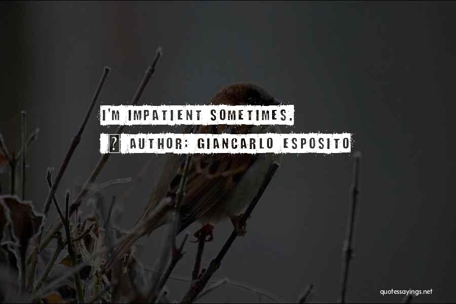 Giancarlo Esposito Quotes: I'm Impatient Sometimes.