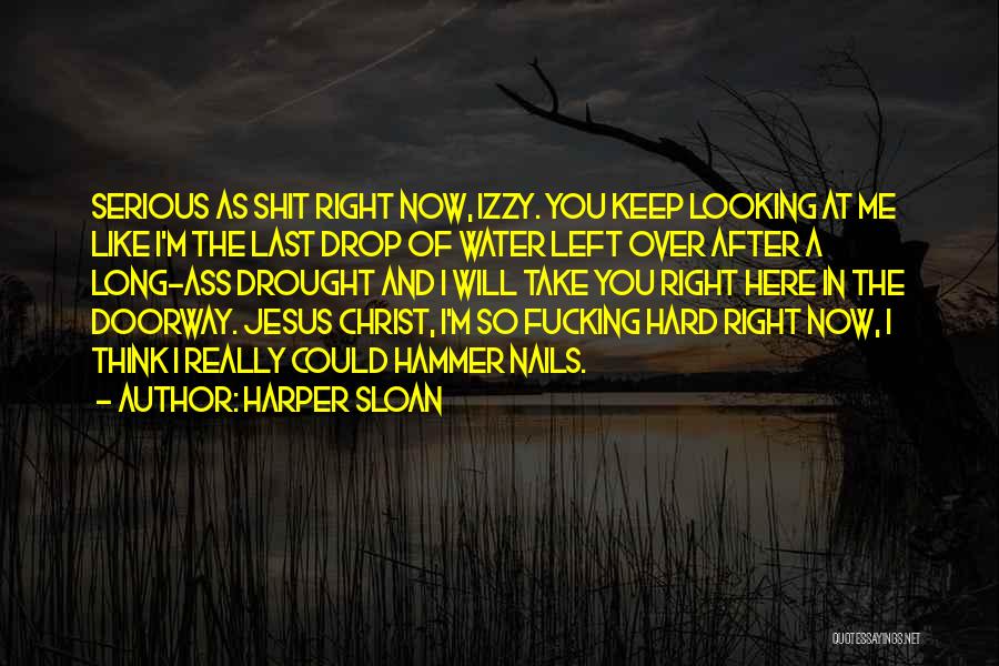 Harper Sloan Quotes: Serious As Shit Right Now, Izzy. You Keep Looking At Me Like I'm The Last Drop Of Water Left Over