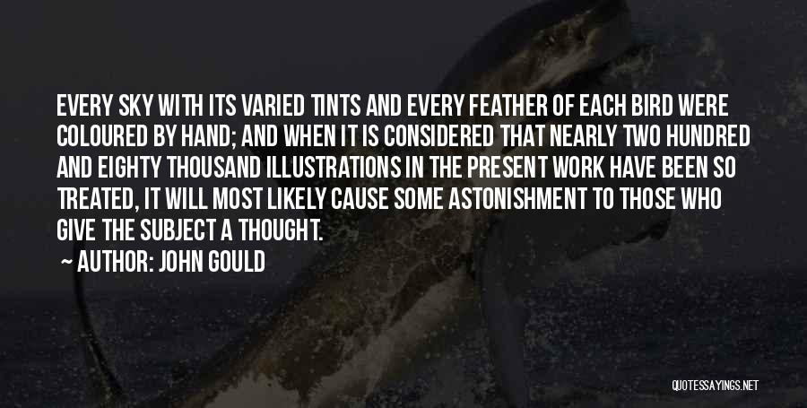 John Gould Quotes: Every Sky With Its Varied Tints And Every Feather Of Each Bird Were Coloured By Hand; And When It Is