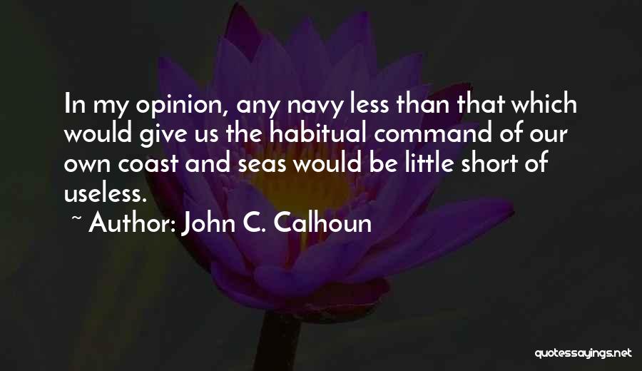 John C. Calhoun Quotes: In My Opinion, Any Navy Less Than That Which Would Give Us The Habitual Command Of Our Own Coast And