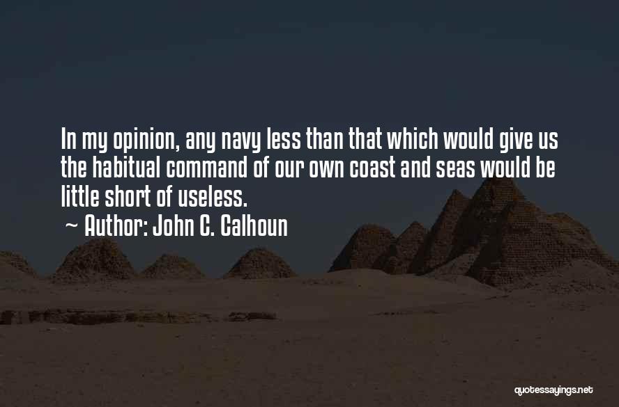 John C. Calhoun Quotes: In My Opinion, Any Navy Less Than That Which Would Give Us The Habitual Command Of Our Own Coast And