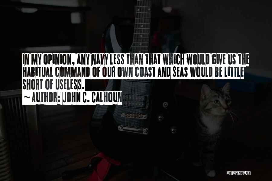John C. Calhoun Quotes: In My Opinion, Any Navy Less Than That Which Would Give Us The Habitual Command Of Our Own Coast And