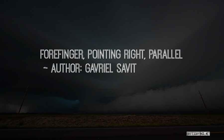Gavriel Savit Quotes: Forefinger, Pointing Right, Parallel