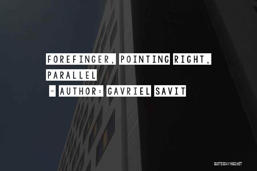 Gavriel Savit Quotes: Forefinger, Pointing Right, Parallel