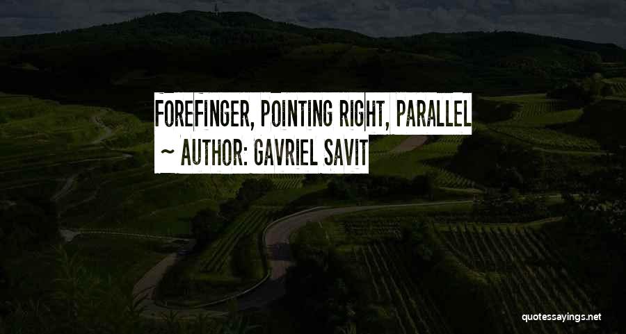 Gavriel Savit Quotes: Forefinger, Pointing Right, Parallel