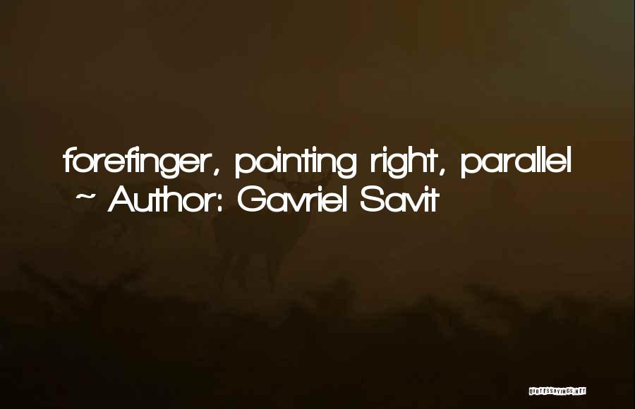 Gavriel Savit Quotes: Forefinger, Pointing Right, Parallel