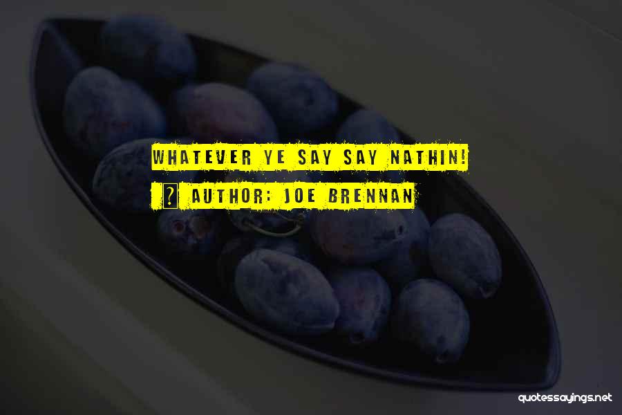 Joe Brennan Quotes: Whatever Ye Say Say Nathin!