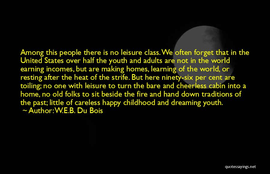 W.E.B. Du Bois Quotes: Among This People There Is No Leisure Class. We Often Forget That In The United States Over Half The Youth