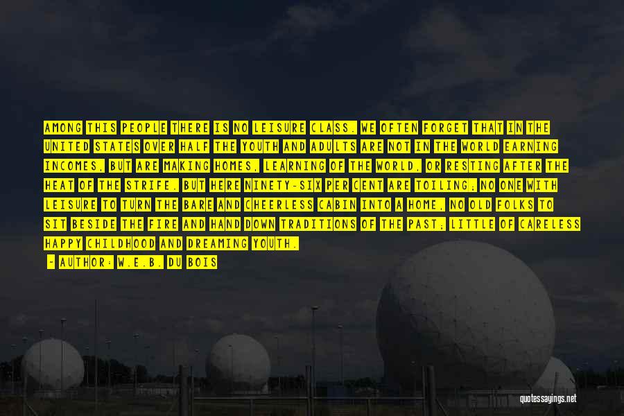W.E.B. Du Bois Quotes: Among This People There Is No Leisure Class. We Often Forget That In The United States Over Half The Youth