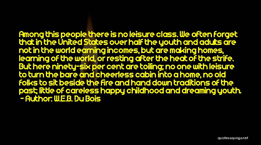 W.E.B. Du Bois Quotes: Among This People There Is No Leisure Class. We Often Forget That In The United States Over Half The Youth