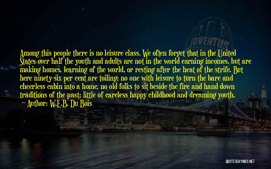 W.E.B. Du Bois Quotes: Among This People There Is No Leisure Class. We Often Forget That In The United States Over Half The Youth