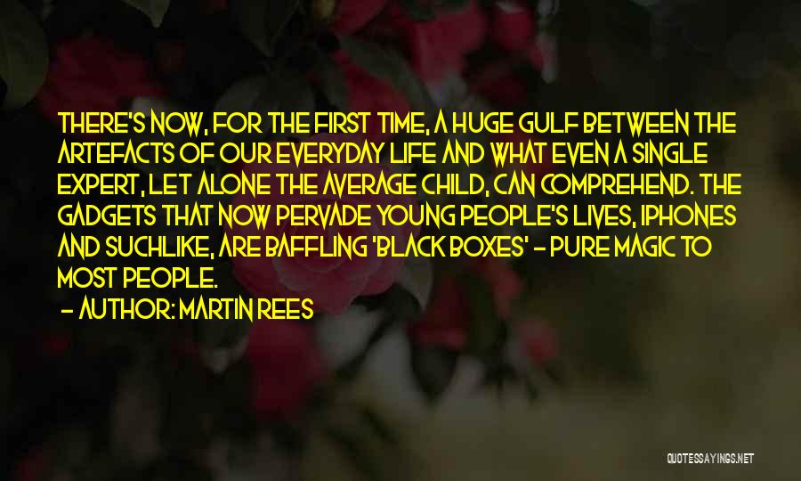 Martin Rees Quotes: There's Now, For The First Time, A Huge Gulf Between The Artefacts Of Our Everyday Life And What Even A