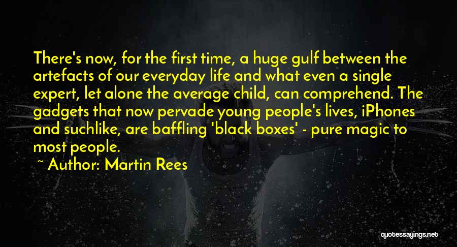 Martin Rees Quotes: There's Now, For The First Time, A Huge Gulf Between The Artefacts Of Our Everyday Life And What Even A