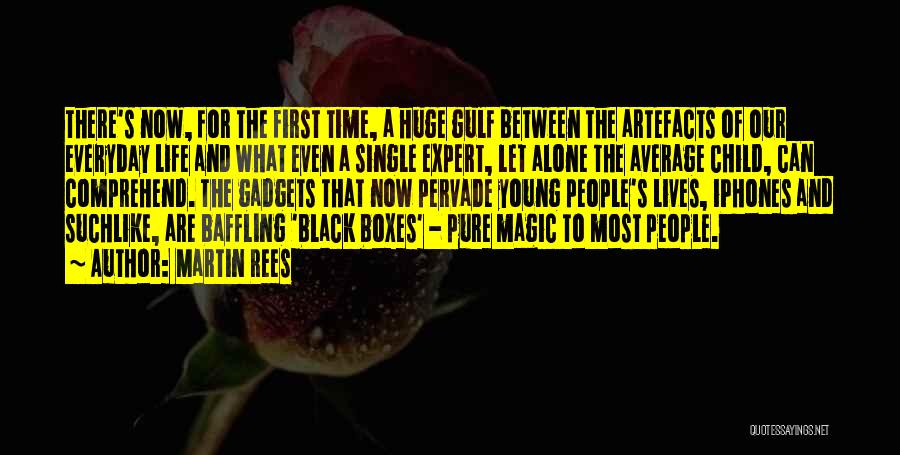 Martin Rees Quotes: There's Now, For The First Time, A Huge Gulf Between The Artefacts Of Our Everyday Life And What Even A