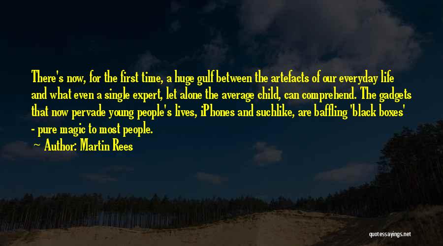 Martin Rees Quotes: There's Now, For The First Time, A Huge Gulf Between The Artefacts Of Our Everyday Life And What Even A
