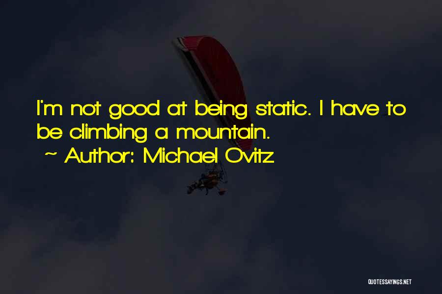 Michael Ovitz Quotes: I'm Not Good At Being Static. I Have To Be Climbing A Mountain.