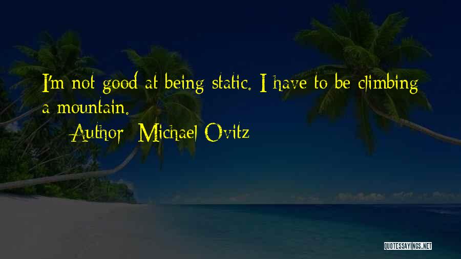 Michael Ovitz Quotes: I'm Not Good At Being Static. I Have To Be Climbing A Mountain.