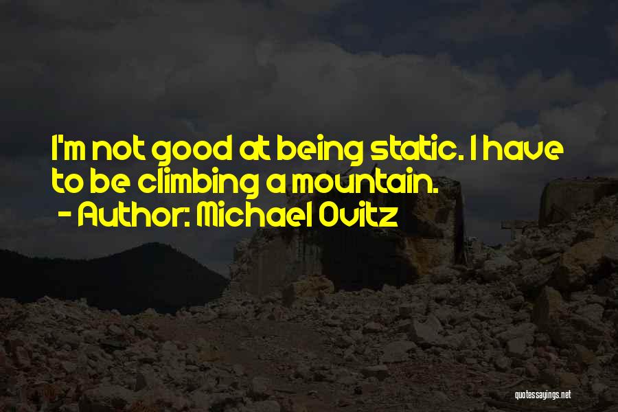 Michael Ovitz Quotes: I'm Not Good At Being Static. I Have To Be Climbing A Mountain.