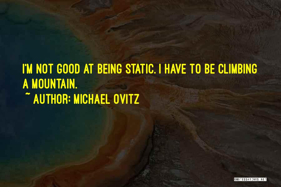 Michael Ovitz Quotes: I'm Not Good At Being Static. I Have To Be Climbing A Mountain.
