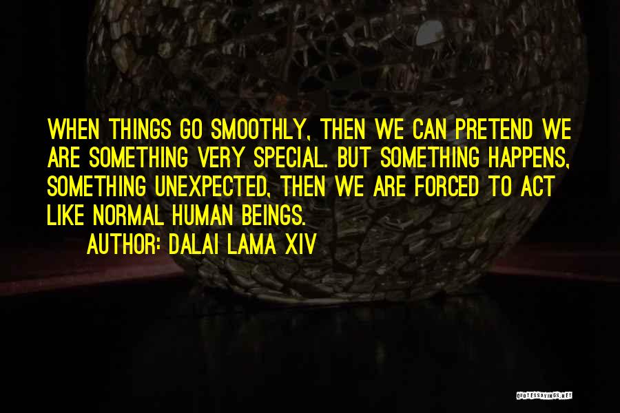Dalai Lama XIV Quotes: When Things Go Smoothly, Then We Can Pretend We Are Something Very Special. But Something Happens, Something Unexpected, Then We