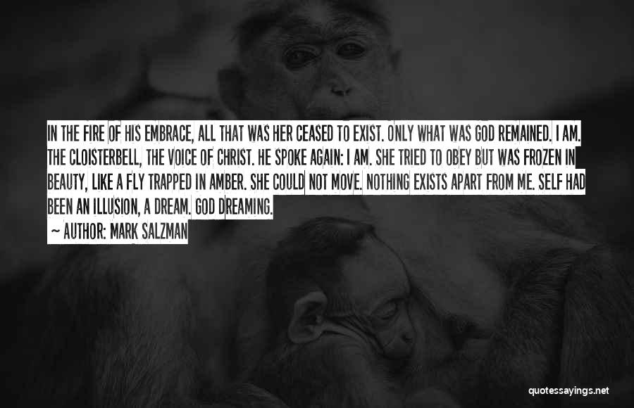 Mark Salzman Quotes: In The Fire Of His Embrace, All That Was Her Ceased To Exist. Only What Was God Remained. I Am.