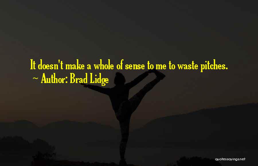 Brad Lidge Quotes: It Doesn't Make A Whole Of Sense To Me To Waste Pitches.