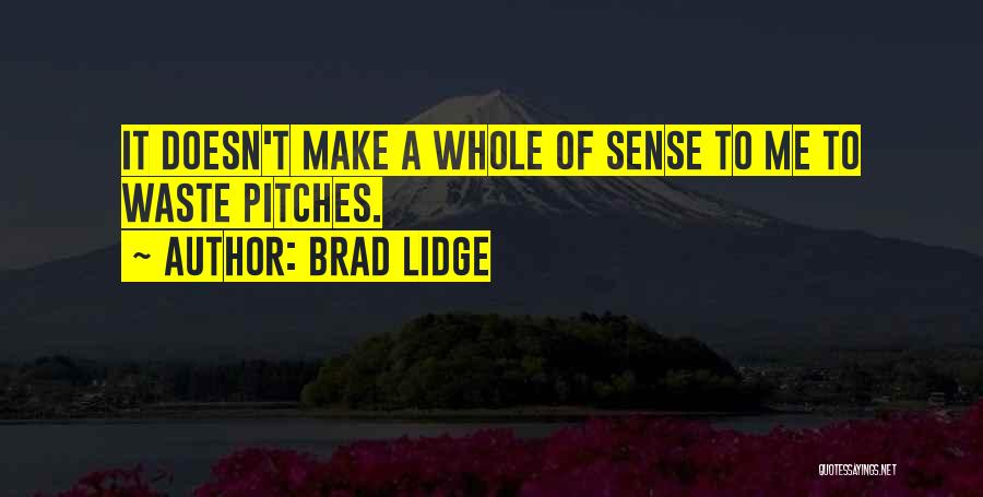 Brad Lidge Quotes: It Doesn't Make A Whole Of Sense To Me To Waste Pitches.