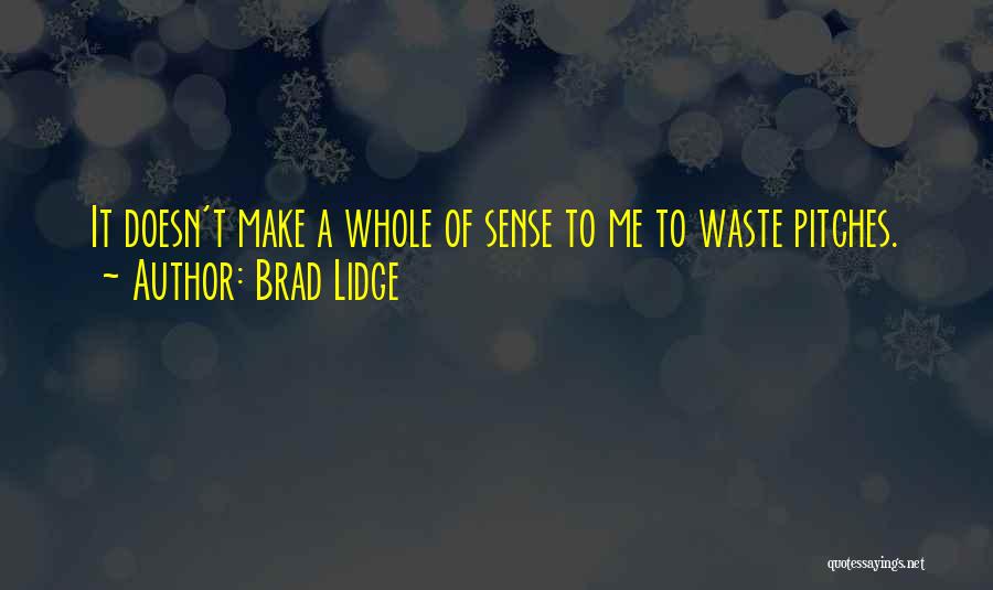 Brad Lidge Quotes: It Doesn't Make A Whole Of Sense To Me To Waste Pitches.