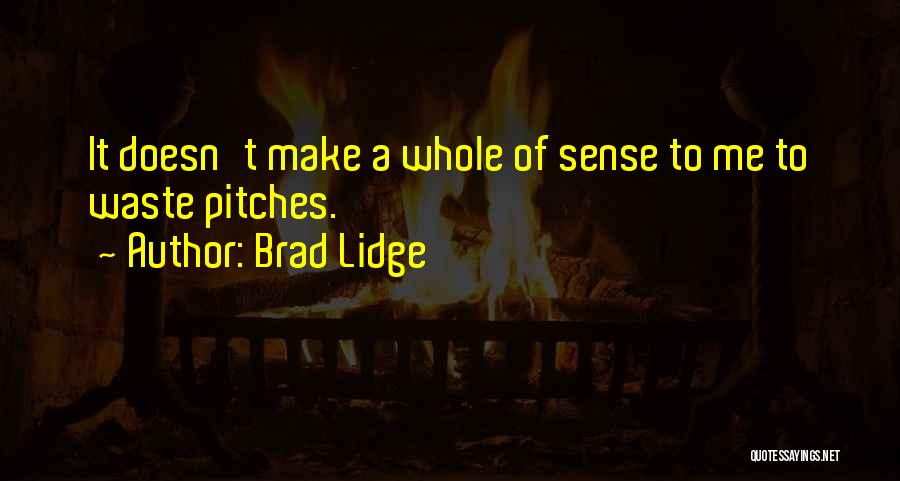 Brad Lidge Quotes: It Doesn't Make A Whole Of Sense To Me To Waste Pitches.