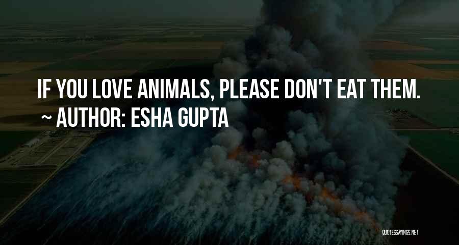 Esha Gupta Quotes: If You Love Animals, Please Don't Eat Them.