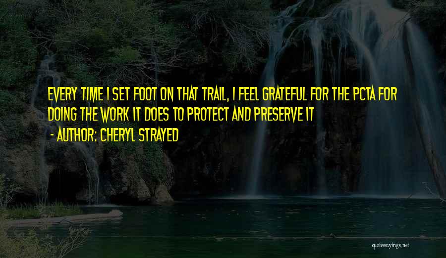 Cheryl Strayed Quotes: Every Time I Set Foot On That Trail, I Feel Grateful For The Pcta For Doing The Work It Does