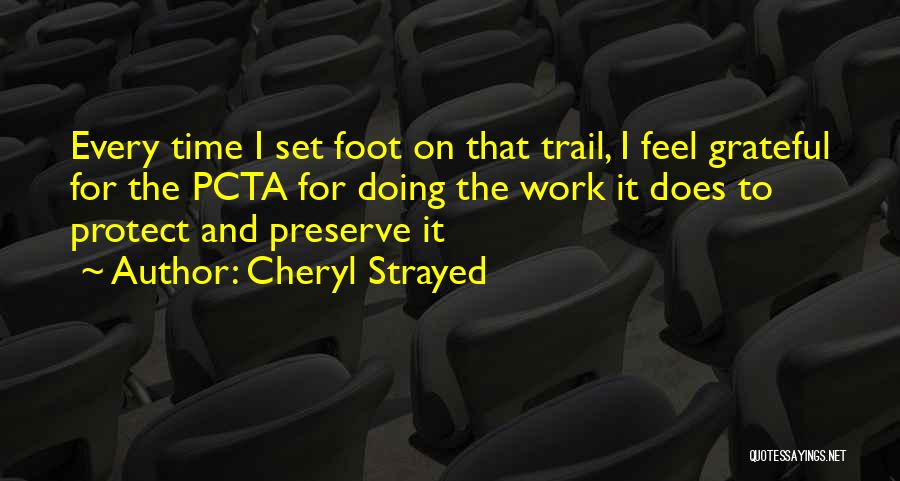 Cheryl Strayed Quotes: Every Time I Set Foot On That Trail, I Feel Grateful For The Pcta For Doing The Work It Does