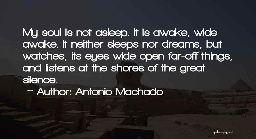 Antonio Machado Quotes: My Soul Is Not Asleep. It Is Awake, Wide Awake. It Neither Sleeps Nor Dreams, But Watches, Its Eyes Wide