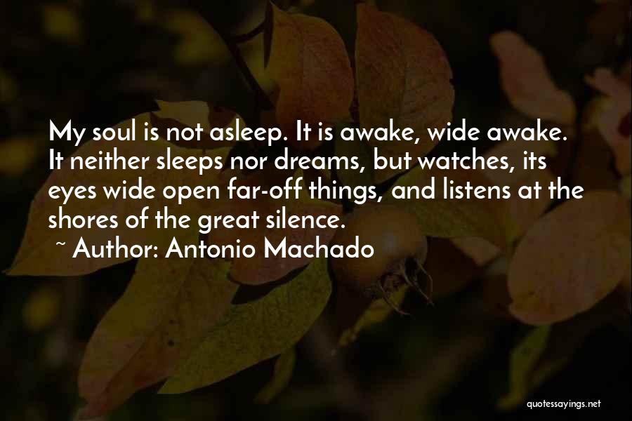 Antonio Machado Quotes: My Soul Is Not Asleep. It Is Awake, Wide Awake. It Neither Sleeps Nor Dreams, But Watches, Its Eyes Wide