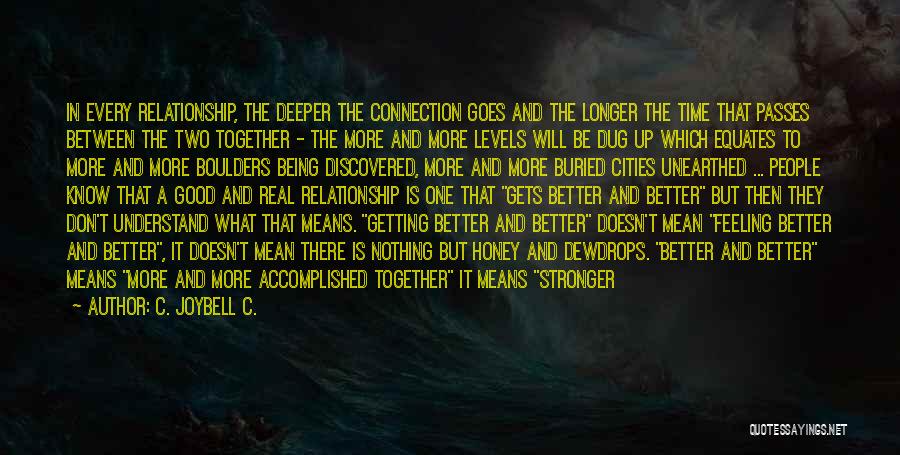 C. JoyBell C. Quotes: In Every Relationship, The Deeper The Connection Goes And The Longer The Time That Passes Between The Two Together -