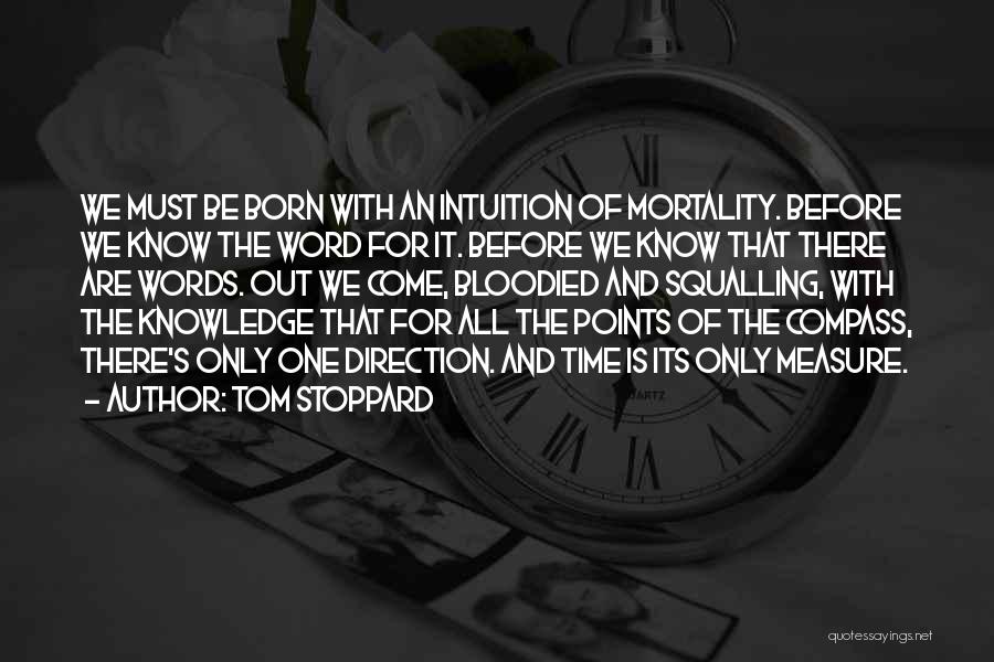 Tom Stoppard Quotes: We Must Be Born With An Intuition Of Mortality. Before We Know The Word For It. Before We Know That