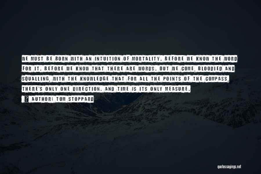 Tom Stoppard Quotes: We Must Be Born With An Intuition Of Mortality. Before We Know The Word For It. Before We Know That