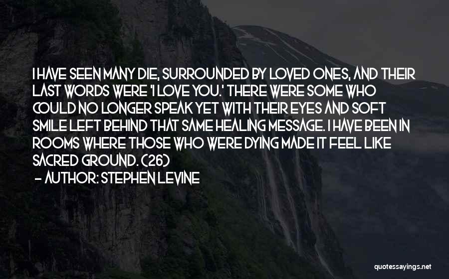 Stephen Levine Quotes: I Have Seen Many Die, Surrounded By Loved Ones, And Their Last Words Were 'i Love You.' There Were Some