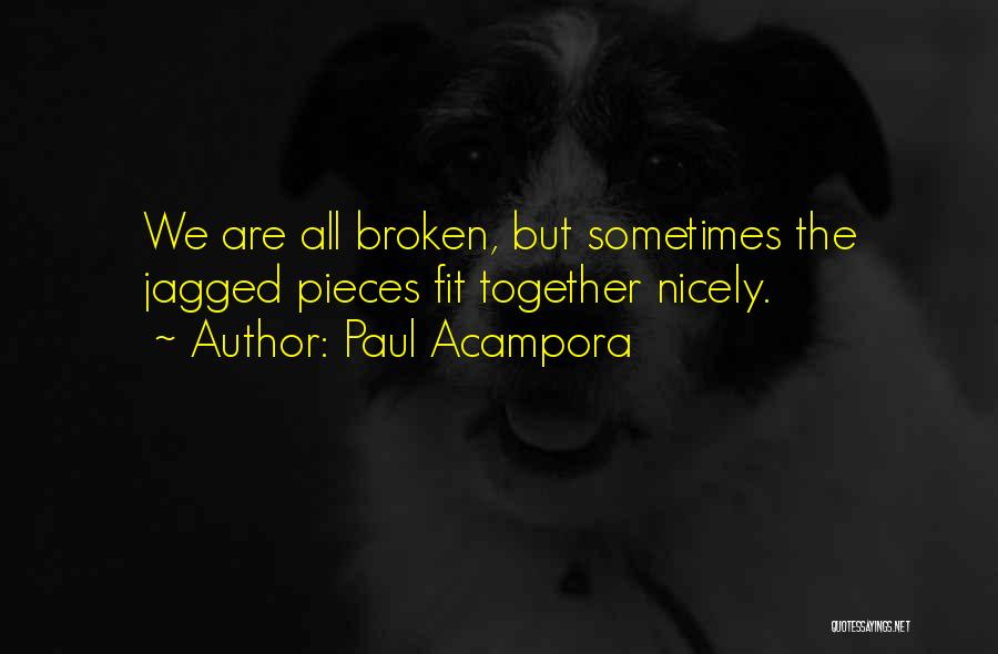 Paul Acampora Quotes: We Are All Broken, But Sometimes The Jagged Pieces Fit Together Nicely.