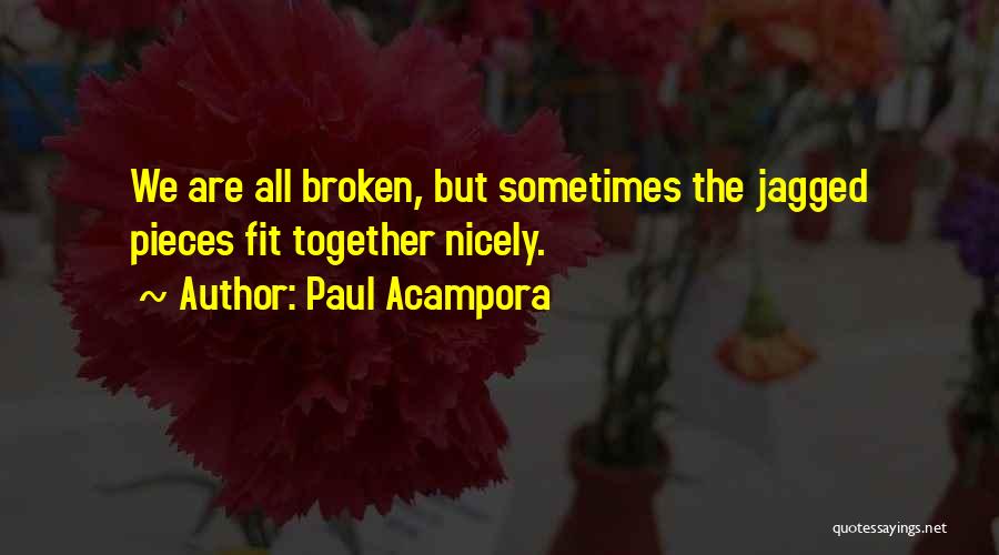 Paul Acampora Quotes: We Are All Broken, But Sometimes The Jagged Pieces Fit Together Nicely.