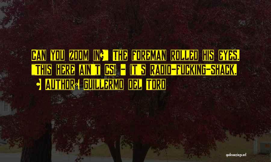 Guillermo Del Toro Quotes: Can You Zoom In? The Foreman Rolled His Eyes. This Here Ain't Csi - It's Radio-fucking-shack.