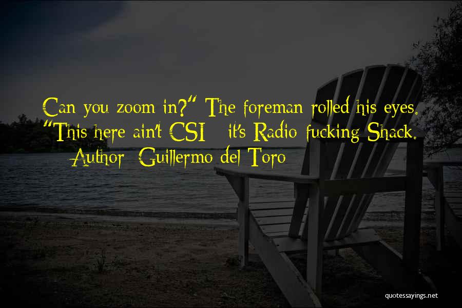 Guillermo Del Toro Quotes: Can You Zoom In? The Foreman Rolled His Eyes. This Here Ain't Csi - It's Radio-fucking-shack.