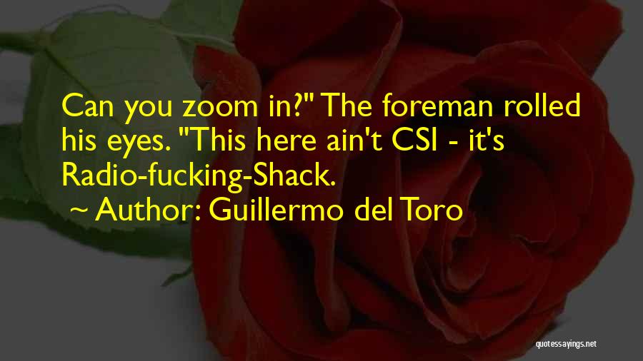 Guillermo Del Toro Quotes: Can You Zoom In? The Foreman Rolled His Eyes. This Here Ain't Csi - It's Radio-fucking-shack.