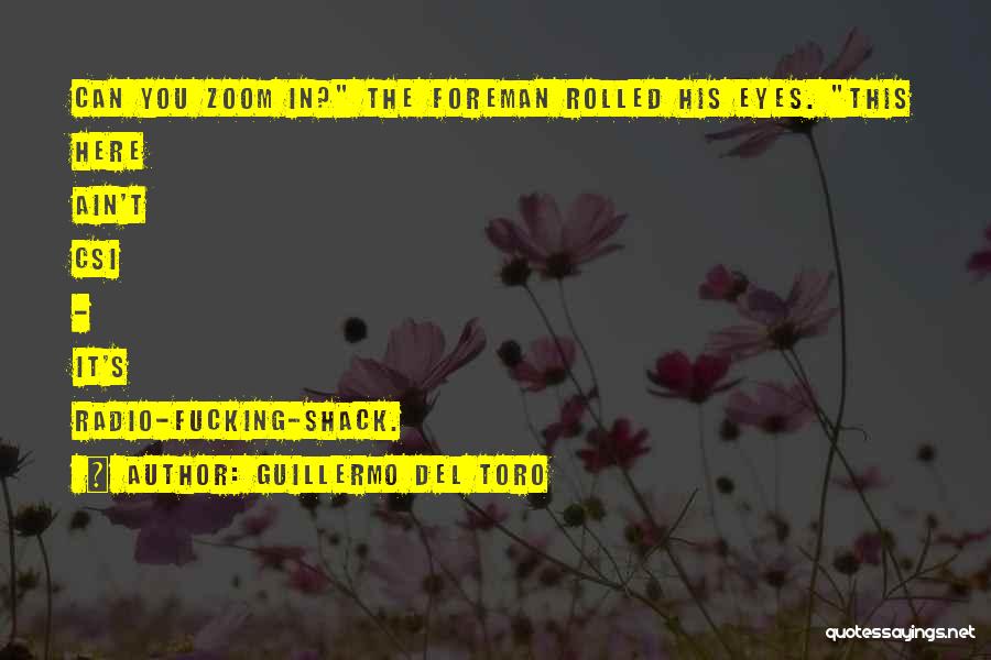 Guillermo Del Toro Quotes: Can You Zoom In? The Foreman Rolled His Eyes. This Here Ain't Csi - It's Radio-fucking-shack.