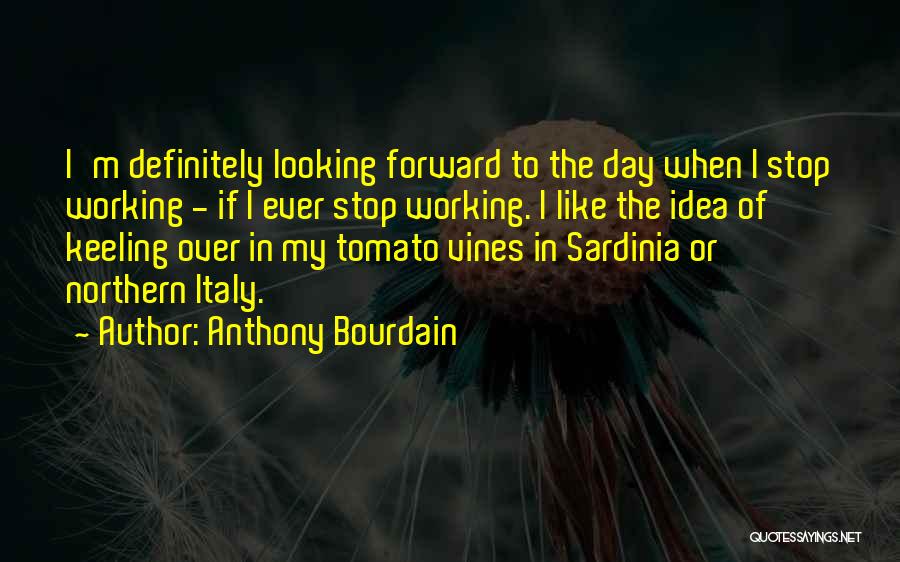 Anthony Bourdain Quotes: I'm Definitely Looking Forward To The Day When I Stop Working - If I Ever Stop Working. I Like The