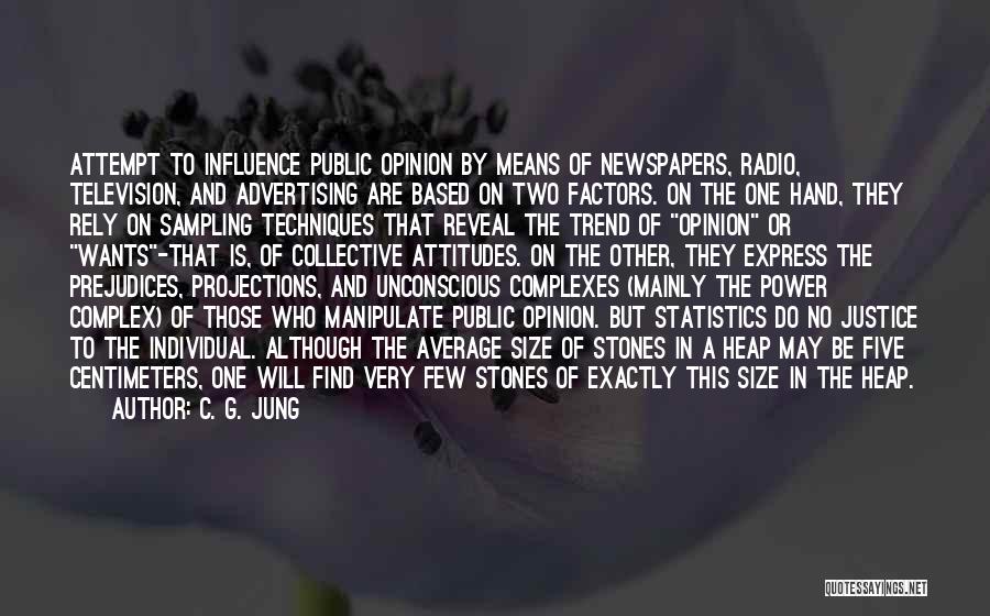 C. G. Jung Quotes: Attempt To Influence Public Opinion By Means Of Newspapers, Radio, Television, And Advertising Are Based On Two Factors. On The