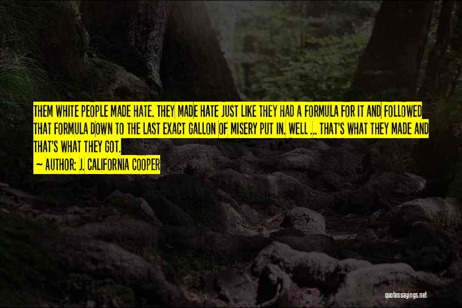 J. California Cooper Quotes: Them White People Made Hate. They Made Hate Just Like They Had A Formula For It And Followed That Formula