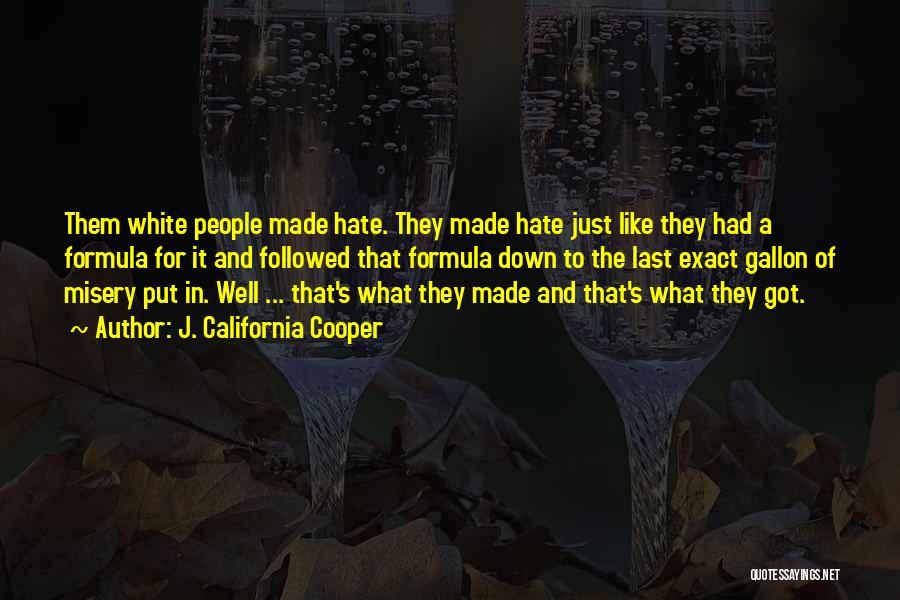 J. California Cooper Quotes: Them White People Made Hate. They Made Hate Just Like They Had A Formula For It And Followed That Formula